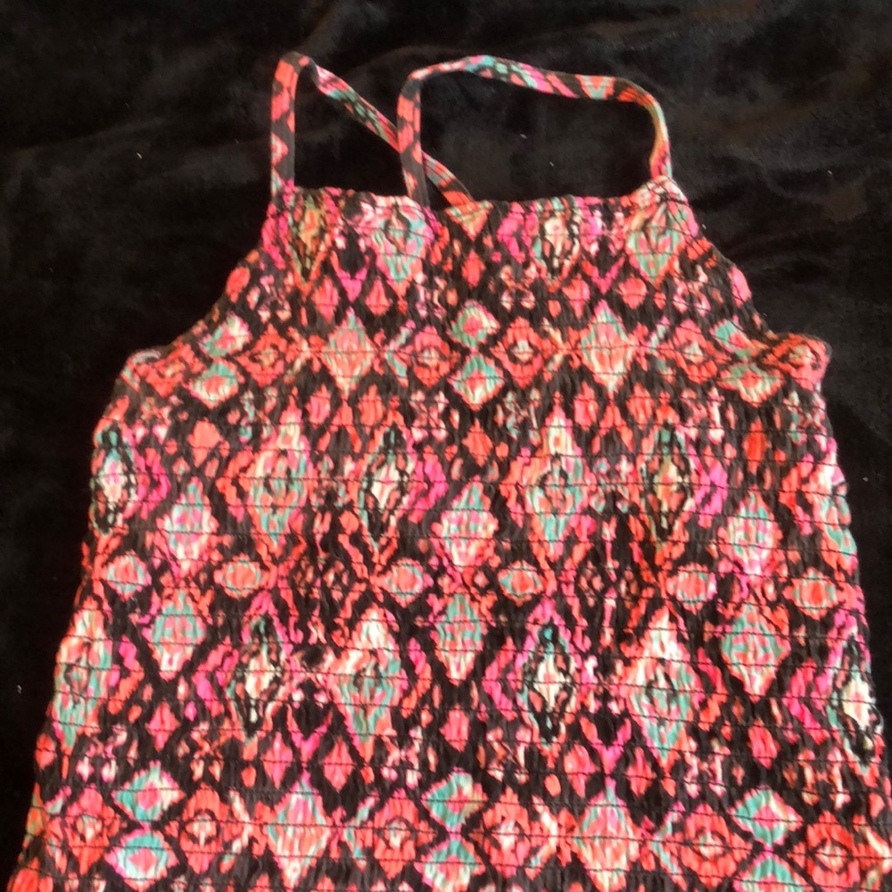 Pink spaghetti strap shirt from justice with designs